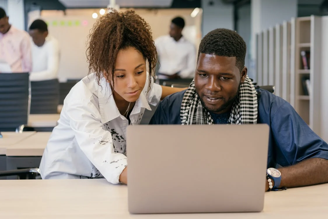 Team members working together